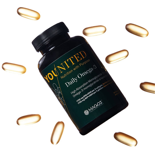 Younited Wellness Daily Omega-3 Premium MAG-O3 monoglyceride form fish oil