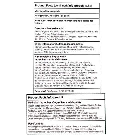 Younited Wellness Daily Omega-3 Premium MAG-O3 monoglyceride form fish oil